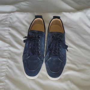 Mens Christian Louboutin Blu Scuro FAV Fiquea Vontade Flat Suede Blue size 44